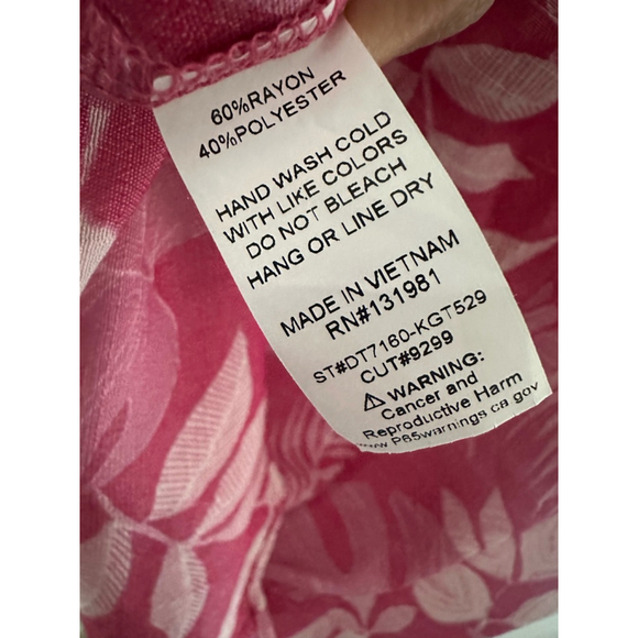 Women's Corvu Blouse Top Size M Pink White Floral Print - Picture 5 of 5